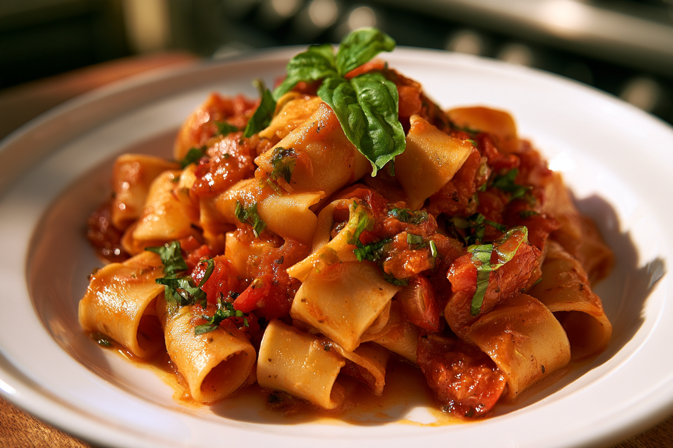 Creamy Garlic Tomato Pasta with Blistered Cherry Tomatoes