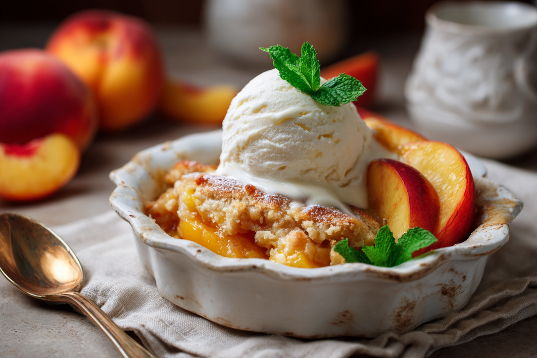 Chocolate Chip Peach Cobbler – Easy Homemade Dessert