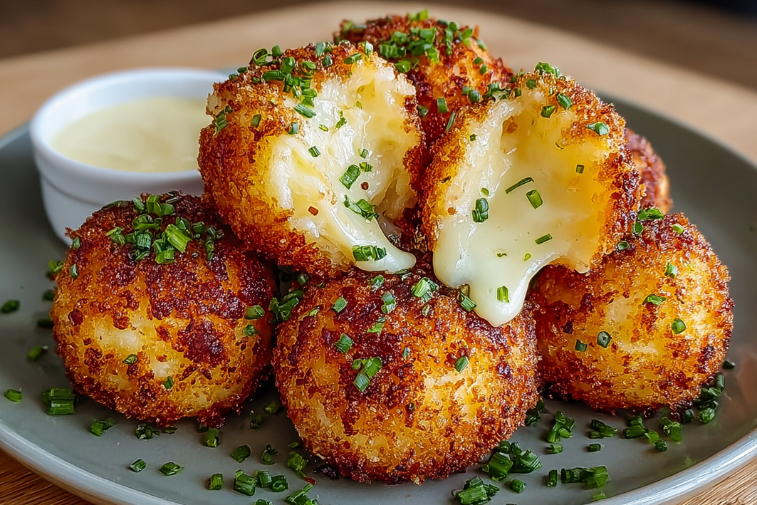 Air Fryer Cheesy Mashed Potato Balls Recipe – Easy & Crispy