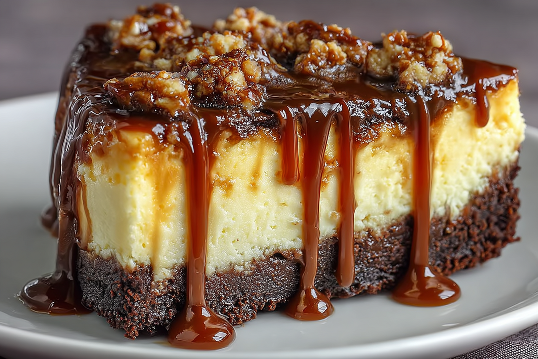 Caramel Brownie Cheesecake Recipe – Easy & Irresistible