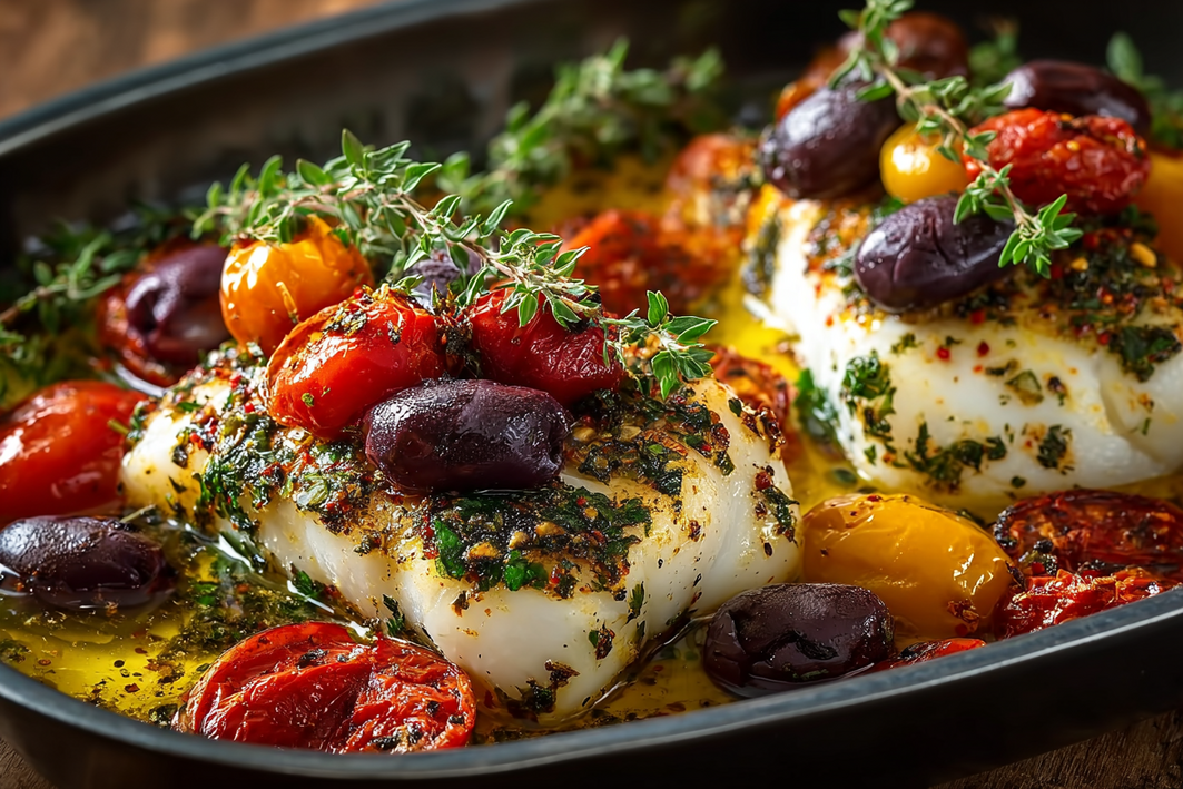 Mediterranean Baked Cod with Olives – Easy Healthy Dinner