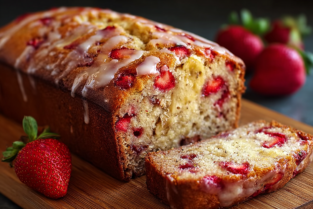 Strawberry Banana Bread – Moist and Delicious