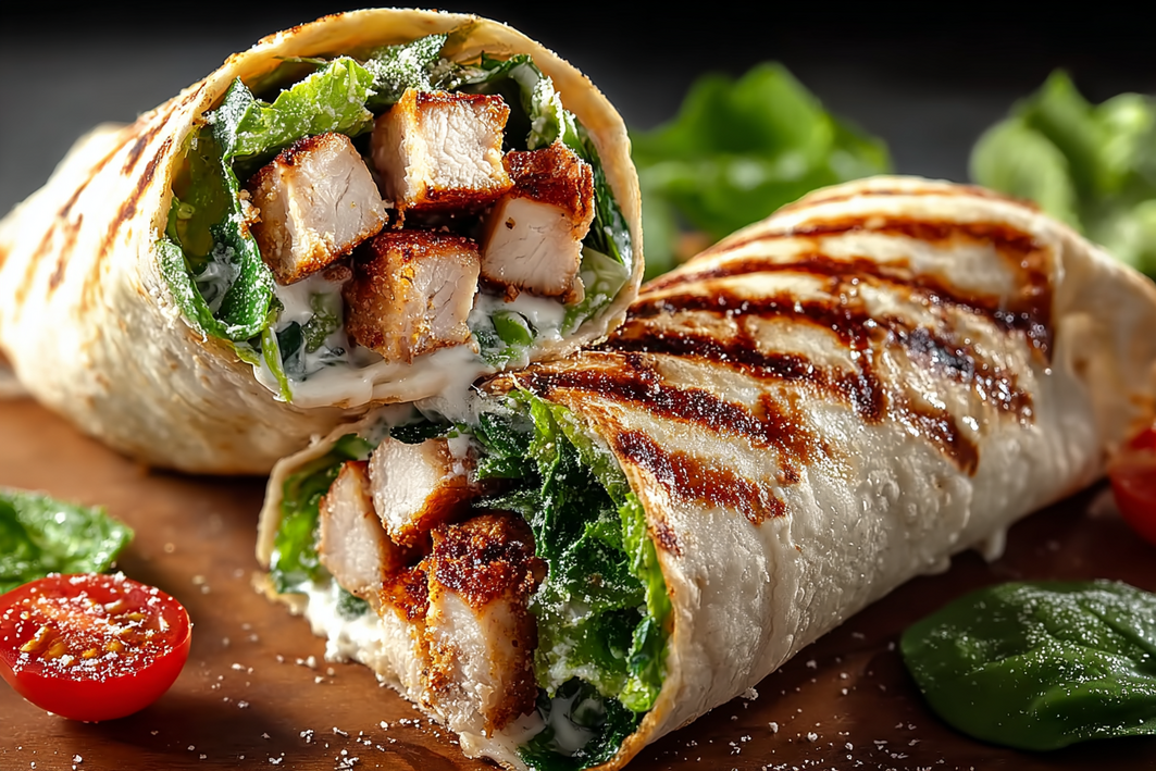 Tasty Caesar Chicken Wrap Delight – Easy & Flavorful