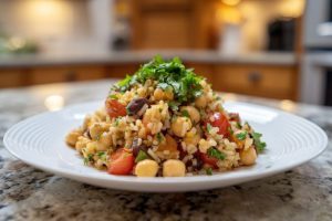 Zesty Mediterranean Chickpea and Rice Bowl