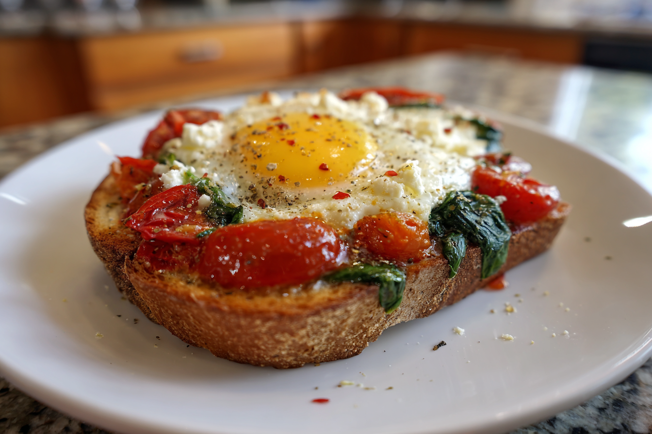 Baked Feta Eggs with Tomatoes and Spinach: A Golden Start to Your Day