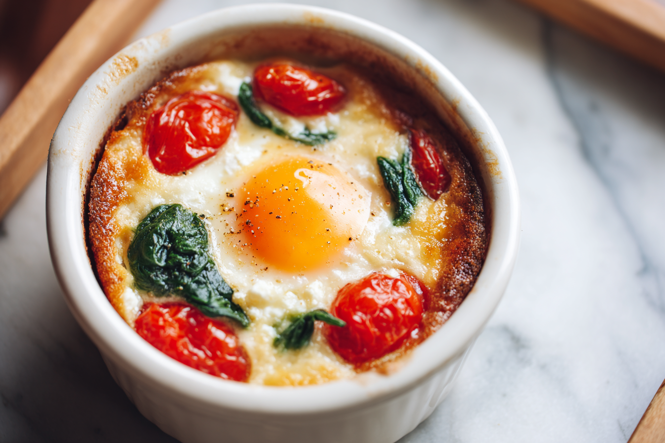 Baked Feta Eggs with Tomatoes and Spinach: A Golden Start to Your Day