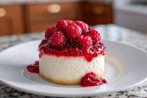 Berry Bliss in a Jar: Guilt-Free No-Bake Cheesecake with Vibrant Raspberry Sauce