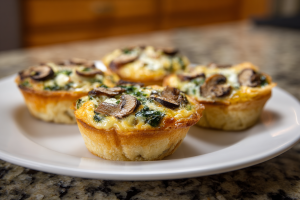 Savory Mini Cheese and Mushroom Quiches