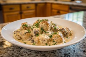 Creamy Mushroom Chicken Meatballs