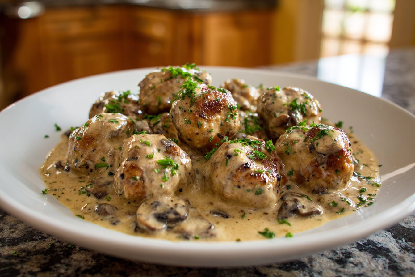 Creamy Mushroom Chicken Meatballs: Your New Favorite 30-Minute Skillet Dinner