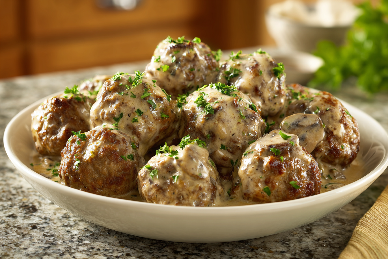 Creamy Mushroom Chicken Meatballs: Your New Favorite 30-Minute Skillet Dinner