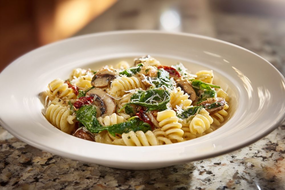 Creamy Parmesan Mushroom Pasta Skillet with Fresh Spinach