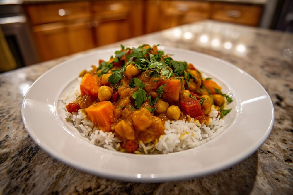 Creamy Sweet Potato & Chickpea Curry with Rice: Your New Favorite Vegan Weeknight Meal