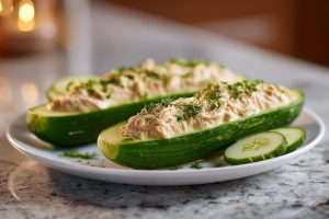 Crisp Cucumber Boats with Zesty Herb-Infused Tuna