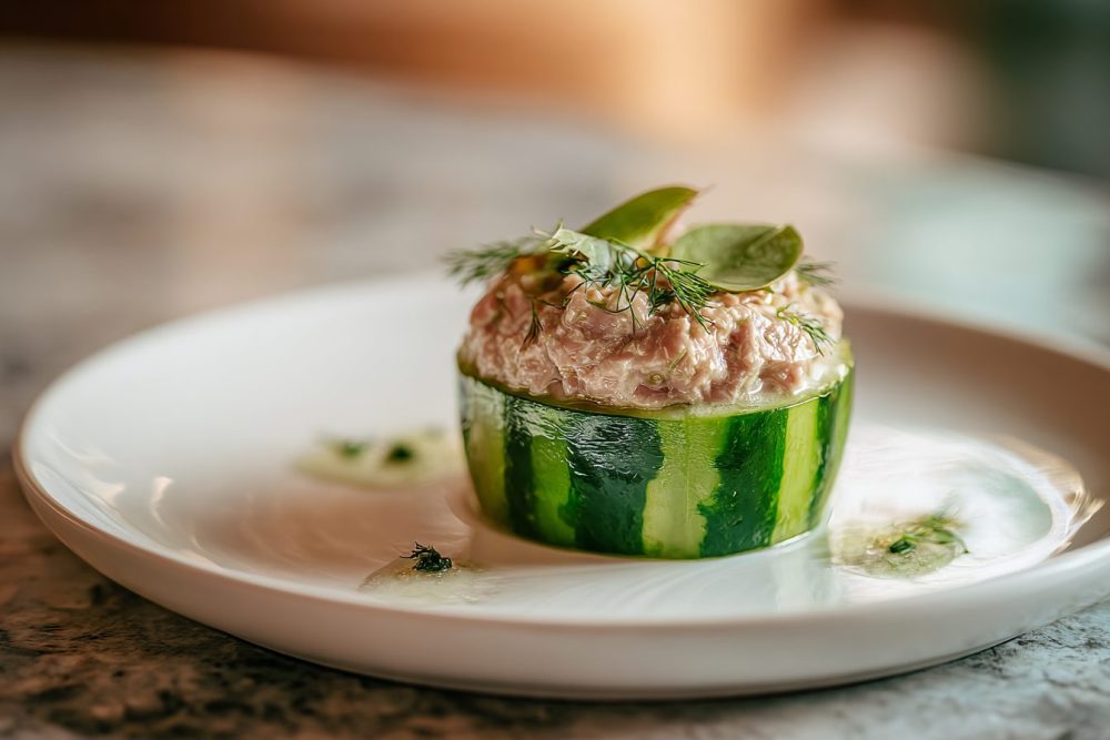Crisp Cucumber Boats with Zesty Herb-Infused Tuna: Your Go-To High Protein Lunch