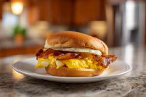 Air Fryer Egg and Bacon Sandwich