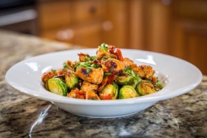 Crispy Herb Chicken & Roasted Brussels Sprouts