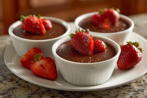 Decadent 5-Ingredient Chocolate Protein Pudding with Fresh Strawberries