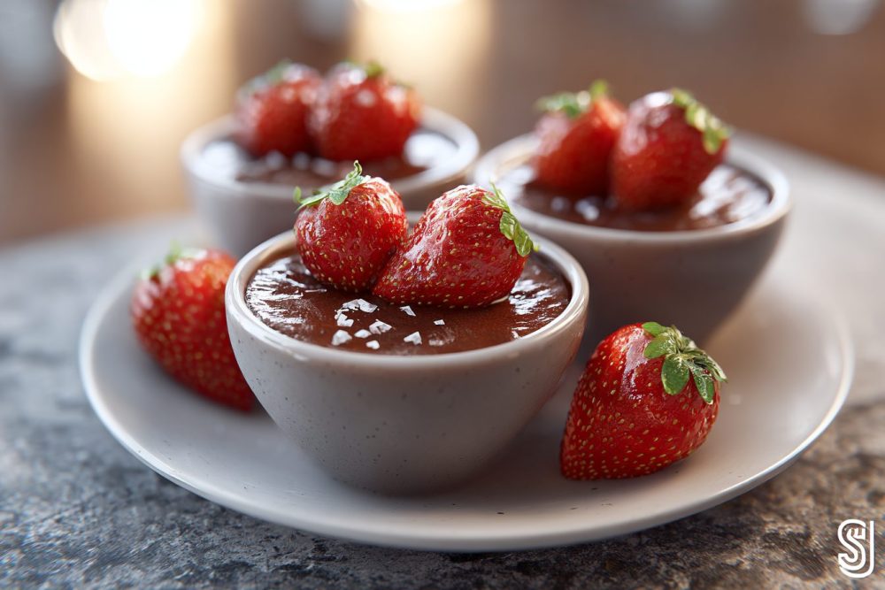 Decadent 5-Ingredient Chocolate Protein Pudding with Fresh Strawberries