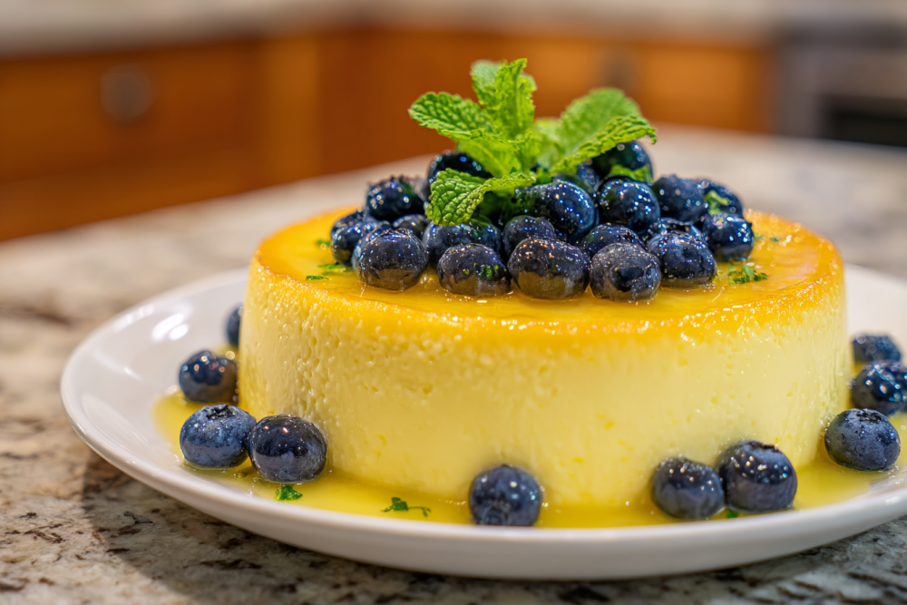 Dreamy Mango Mousse with Blueberry & Mint Magic