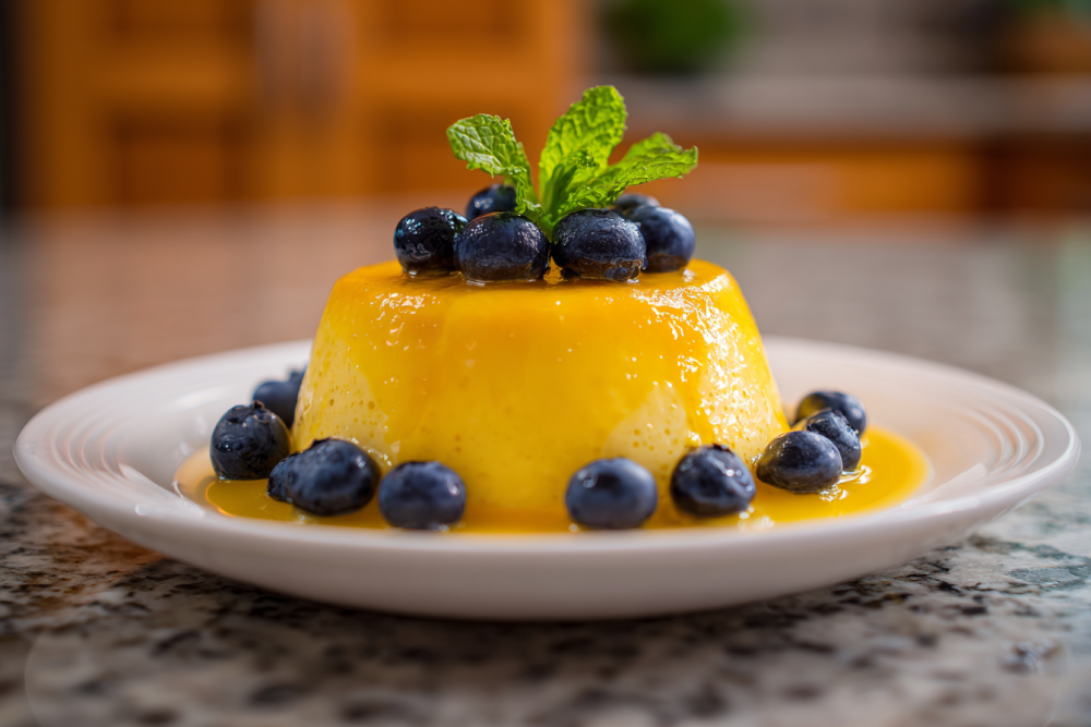 Dreamy Mango Mousse with Blueberry & Mint Magic