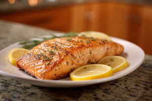 Grilled Honey BBQ Glazed Salmon with Lemon & Herbs