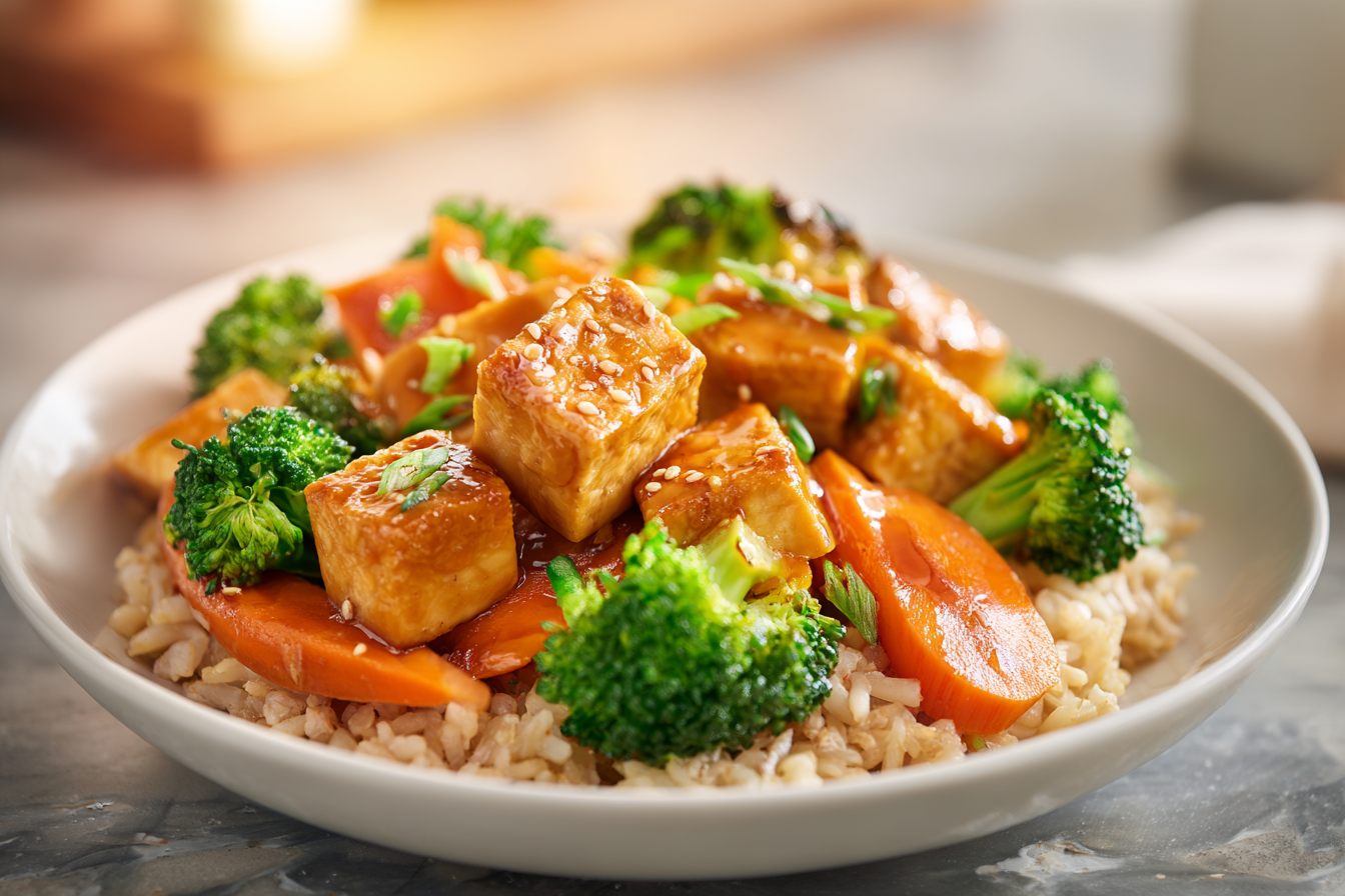 Effortless Air Fryer Tofu & Veggie Power Bowl: High Protein Meal Prep