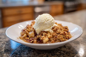 Effortless Apple Crumble with Vanilla Bean Ice Cream