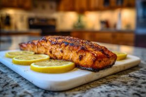 Grilled Salmon with Soy-Brown Sugar Glaze and Zesty Lemon