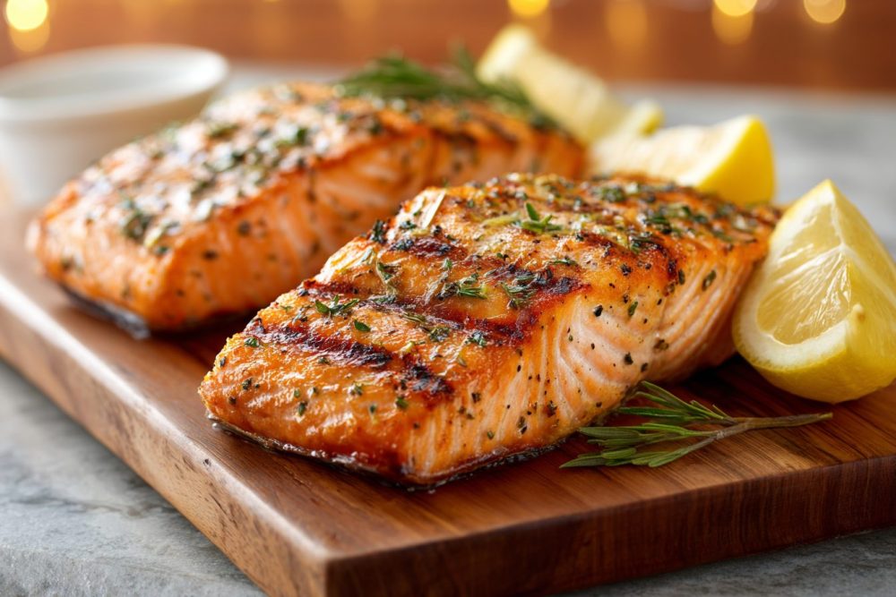 Effortless Grilled Salmon with Soy-Brown Sugar Glaze and Zesty Lemon