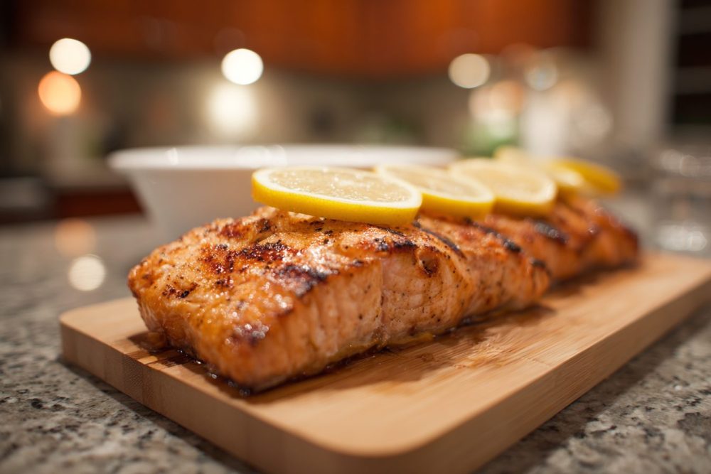 Effortless Grilled Salmon with Soy-Brown Sugar Glaze and Zesty Lemon