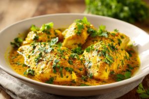 Oven-Baked Cod in Coconut Curry with Fresh Herbs