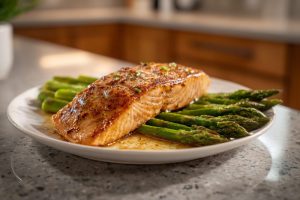 Effortless Pan-Grilled Salmon with Zesty Asparagus