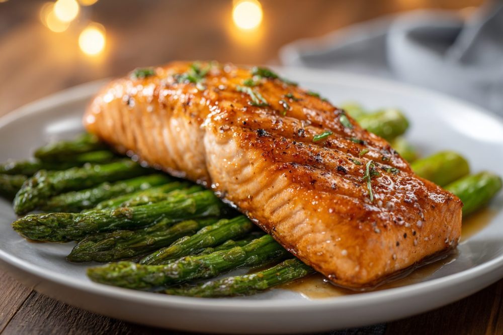 Effortless Pan-Grilled Salmon with Zesty Asparagus