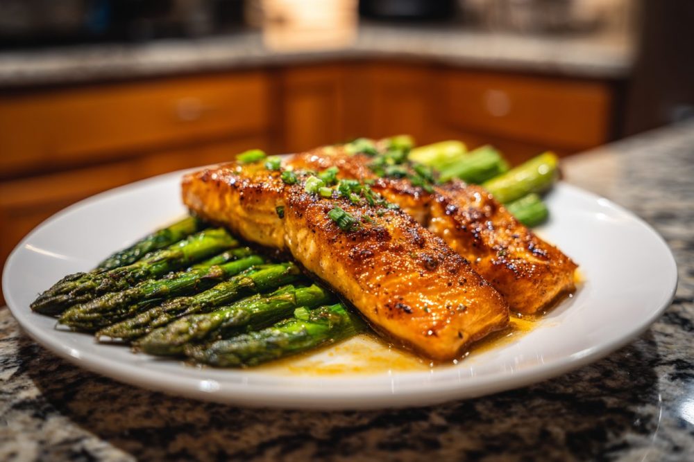 Effortless Pan-Grilled Salmon with Zesty Asparagus