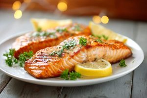 Effortlessly Delicious Grilled Salmon with Zesty Herb Sauce