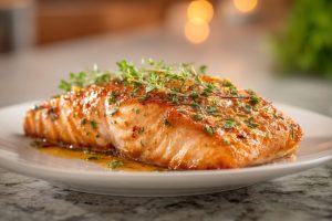 Flaky & Flavorful Grilled Salmon Fillet with Fresh Herbs