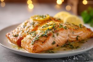 Flaky Grilled Salmon with Honey Garlic Butter in Foil
