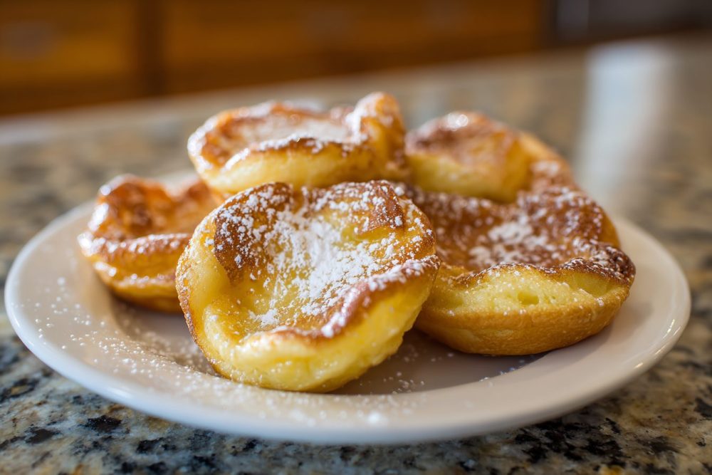 Fluffy Cloud Mini German Pancakes with Powdered Sugar Bliss