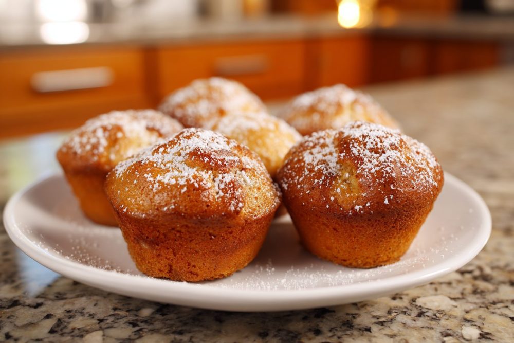 Fluffy Low-Carb Cinnamon Muffins with a Sweet Dusting