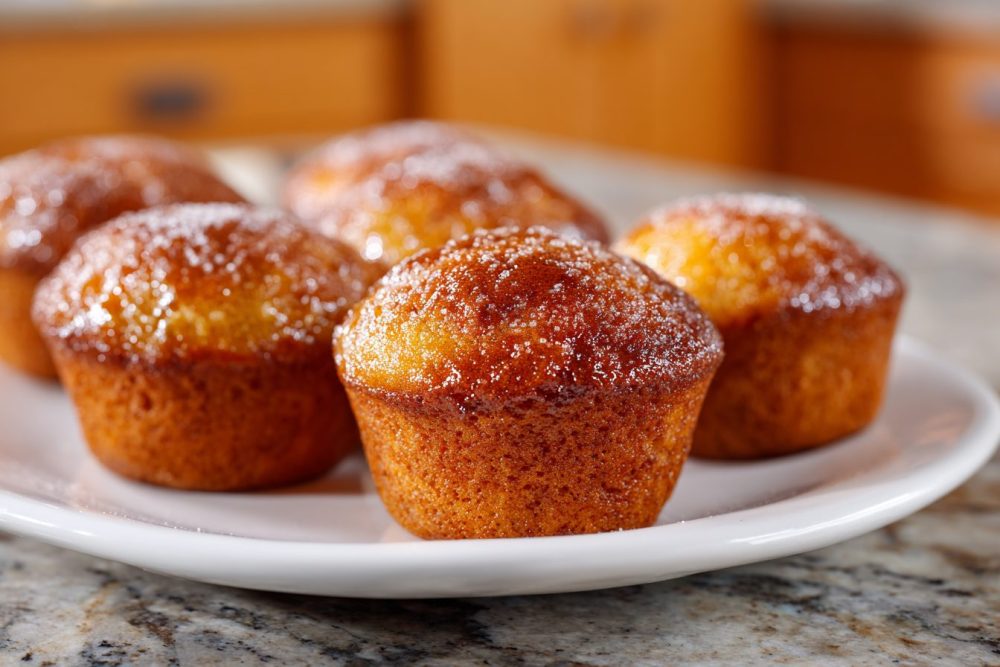 Fluffy Low-Carb Cinnamon Muffins with a Sweet Dusting