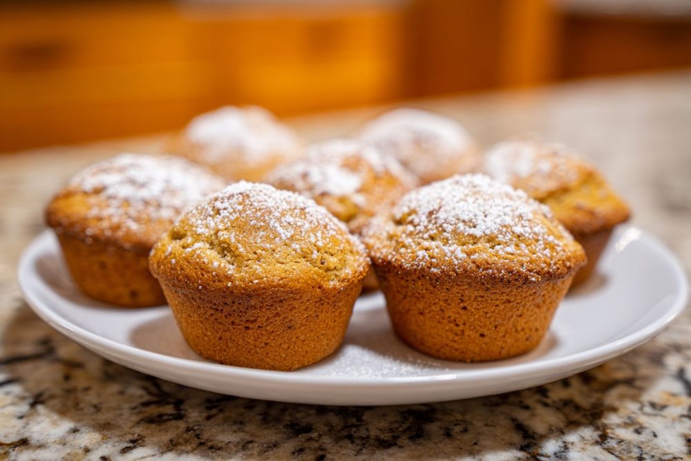 Fluffy Low-Carb Cinnamon Muffins with a Sweet Dusting