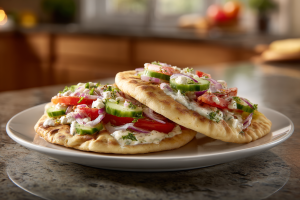 Refreshing Cucumber, Tomato & Onion Pita Sandwiches