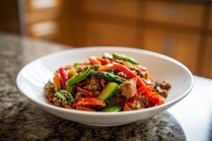 High-Protein Lunch Trio: Skillet, Kebabs & Brisket