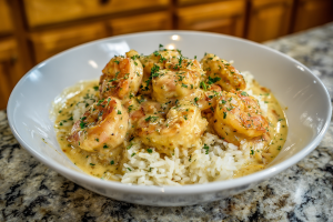 Restaurant-Style Creamy Garlic Shrimp with Rice