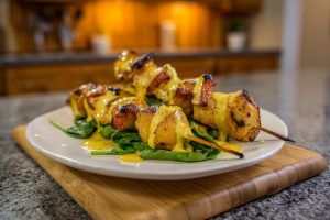 Grilled Chicken Skewers with Zesty Herb Sauce
