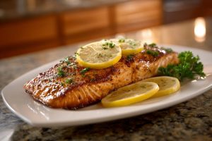 Grilled Garlic Salmon with Zesty Lemon-Herb Finish
