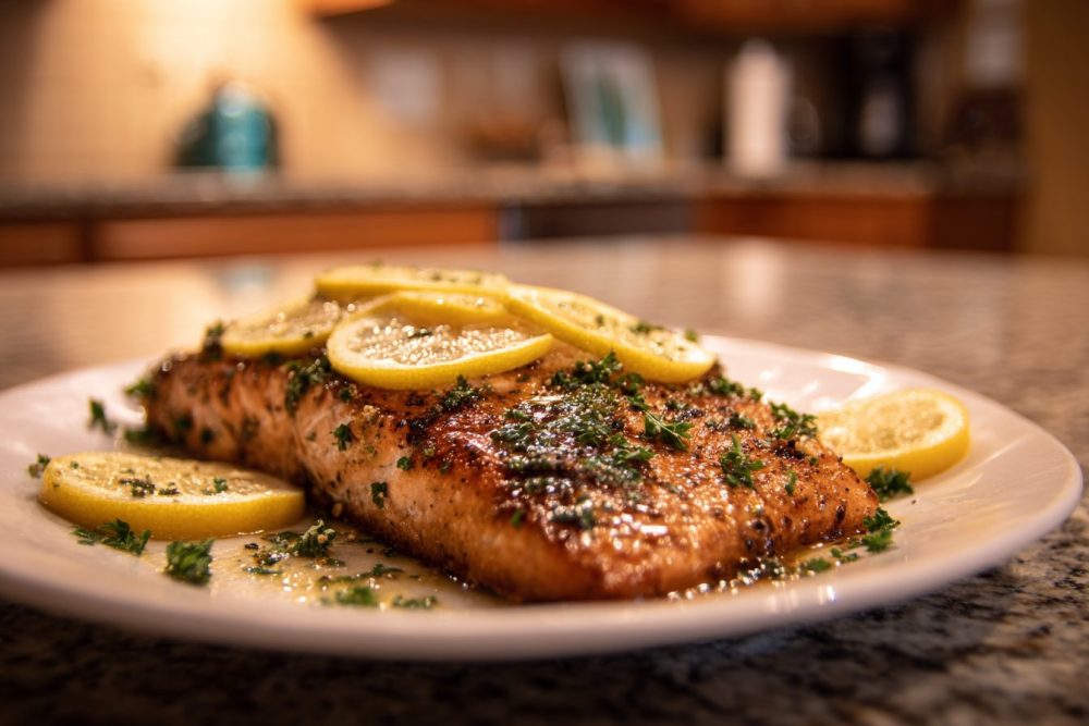 Grilled Garlic Salmon with Zesty Lemon-Herb Finish