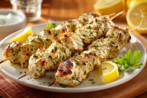 Grilled Mediterranean Chicken Skewers with Zesty Lemon
