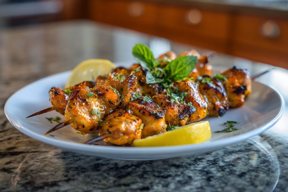 Grilled Mediterranean Chicken Skewers with Zesty Lemon: A Heart-Healthy Delight